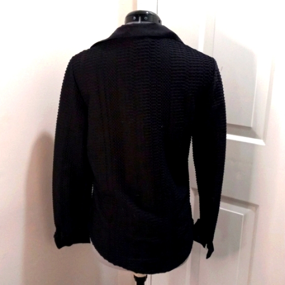 Kate Landry Black Jacket or Textured Top with Zipper Size Med - Picture 2 of 4
